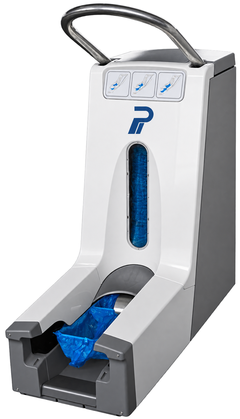 Purovinox PX-200 dispenser with PE shoe covers